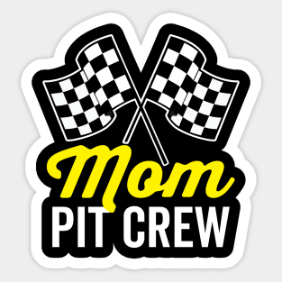 Mom Pit Crew for Racing Party Costume Sticker